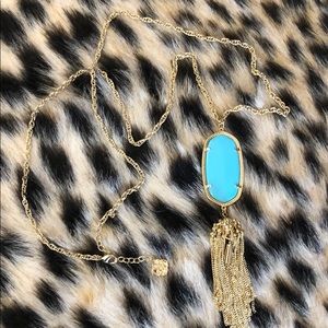 Kendra Scott Turquoise Stone Tassel Long Necklace